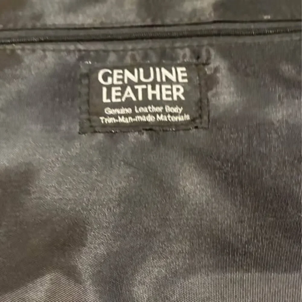 Black Leather Messenger Laptop Bag
